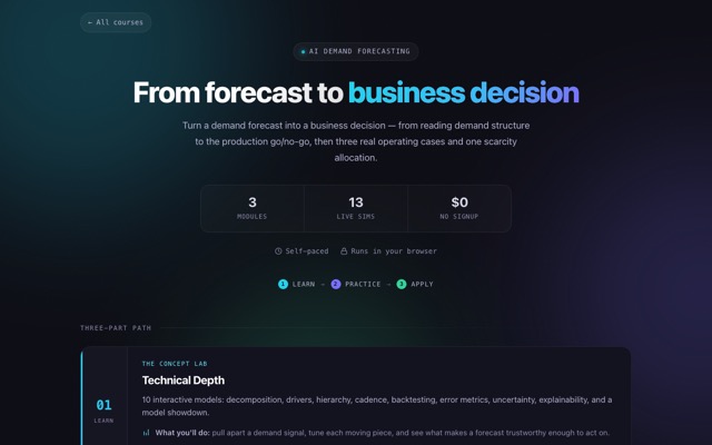 Preview of the AI Demand Forecasting course